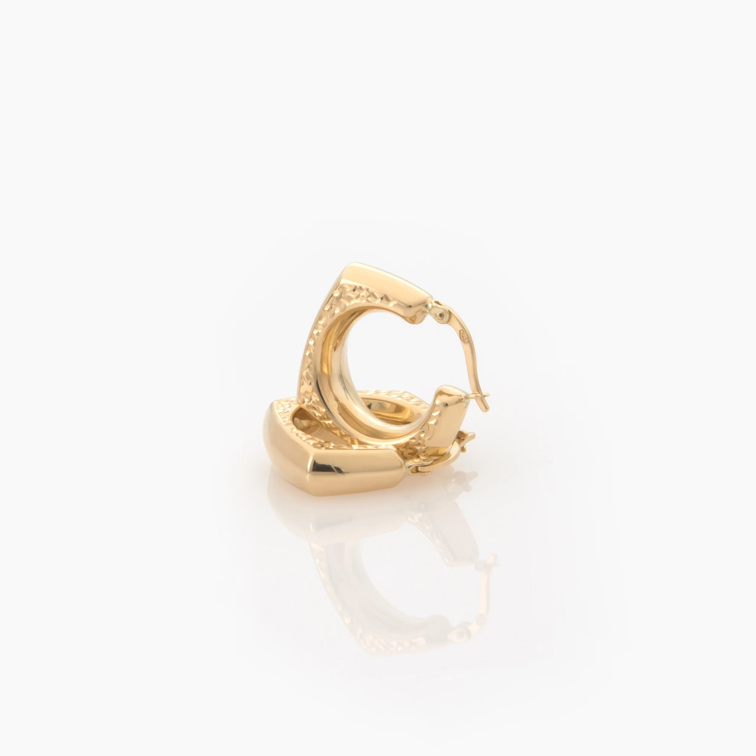 Diamond Cut Geometry Hoop Earrings — additional product image 2 from AntEva Crafts