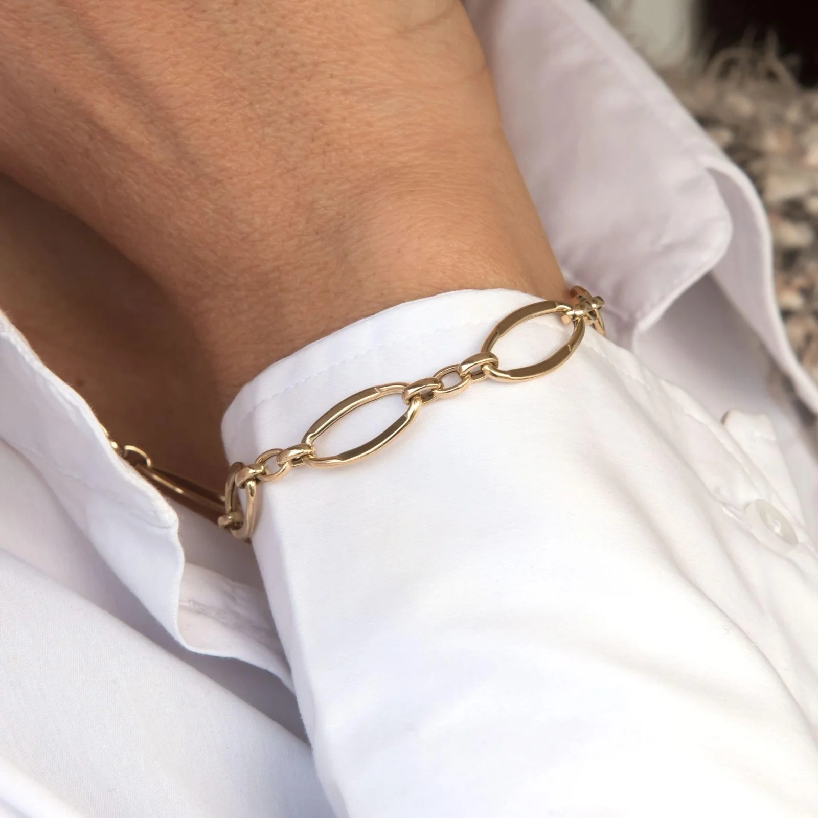 Oval Link Elongated Bracelet — additional product image 2 from AntEva Crafts