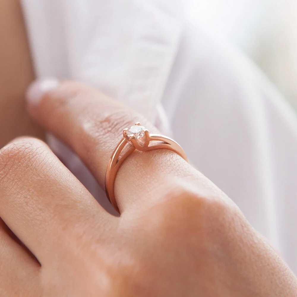 Diamond Solitaire Ring — additional product image 5 from AntEva Crafts