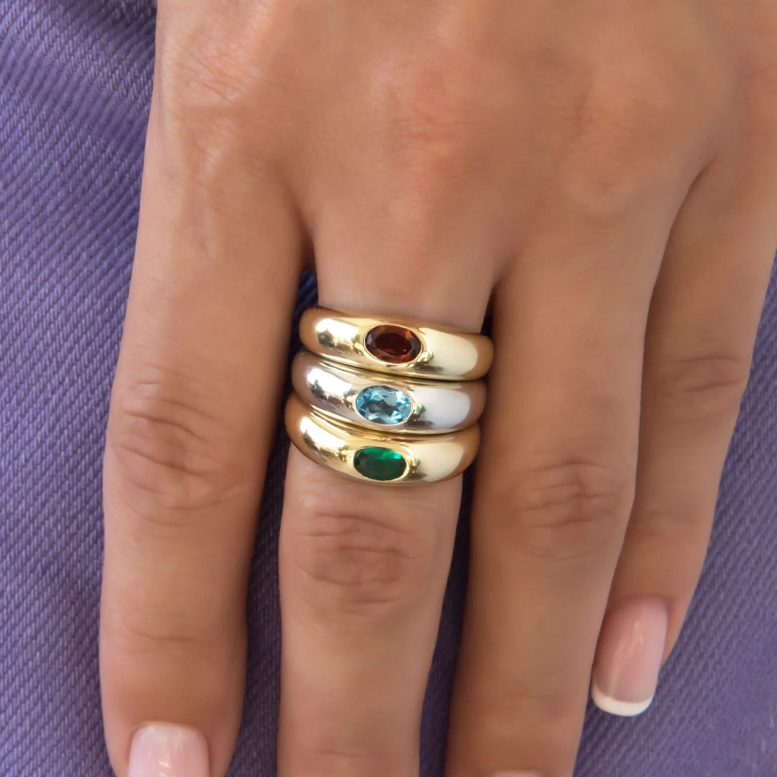 Bezel Dome Ring with Oval Birthstone — additional product image 6 from AntEva Crafts