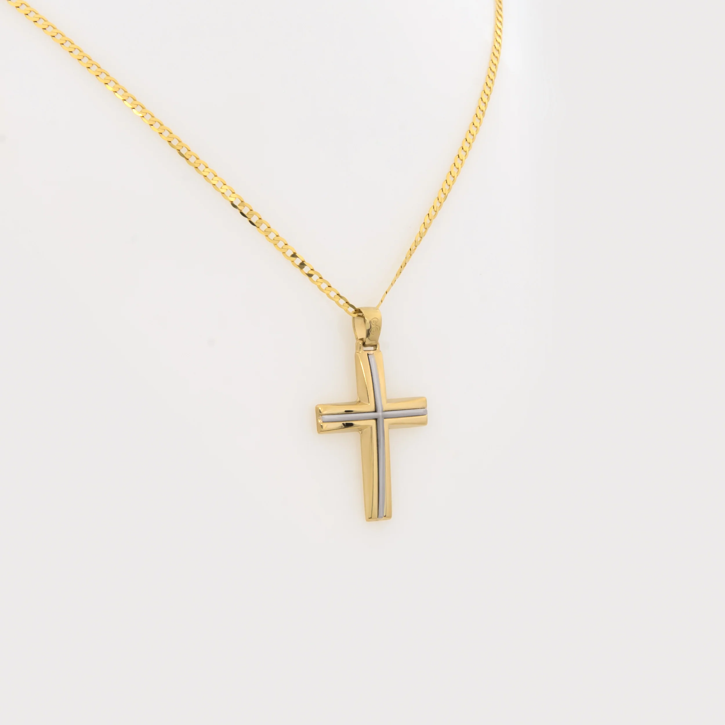 Elegant Two-Tone Cross Pendant — additional product image 3 from AntEva Crafts