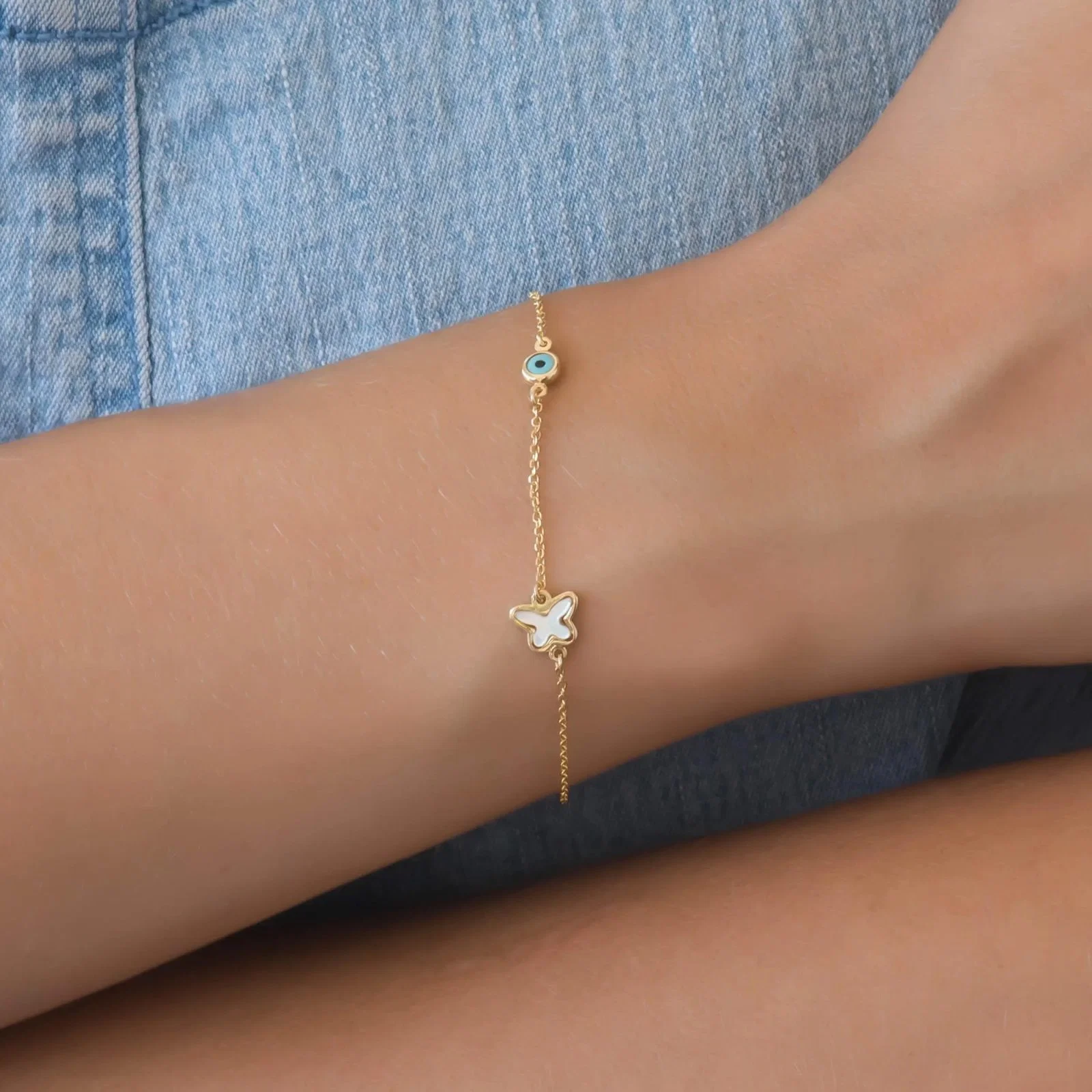 Evil Eye Butterfly Bracelet — additional product image 2 from AntEva Crafts