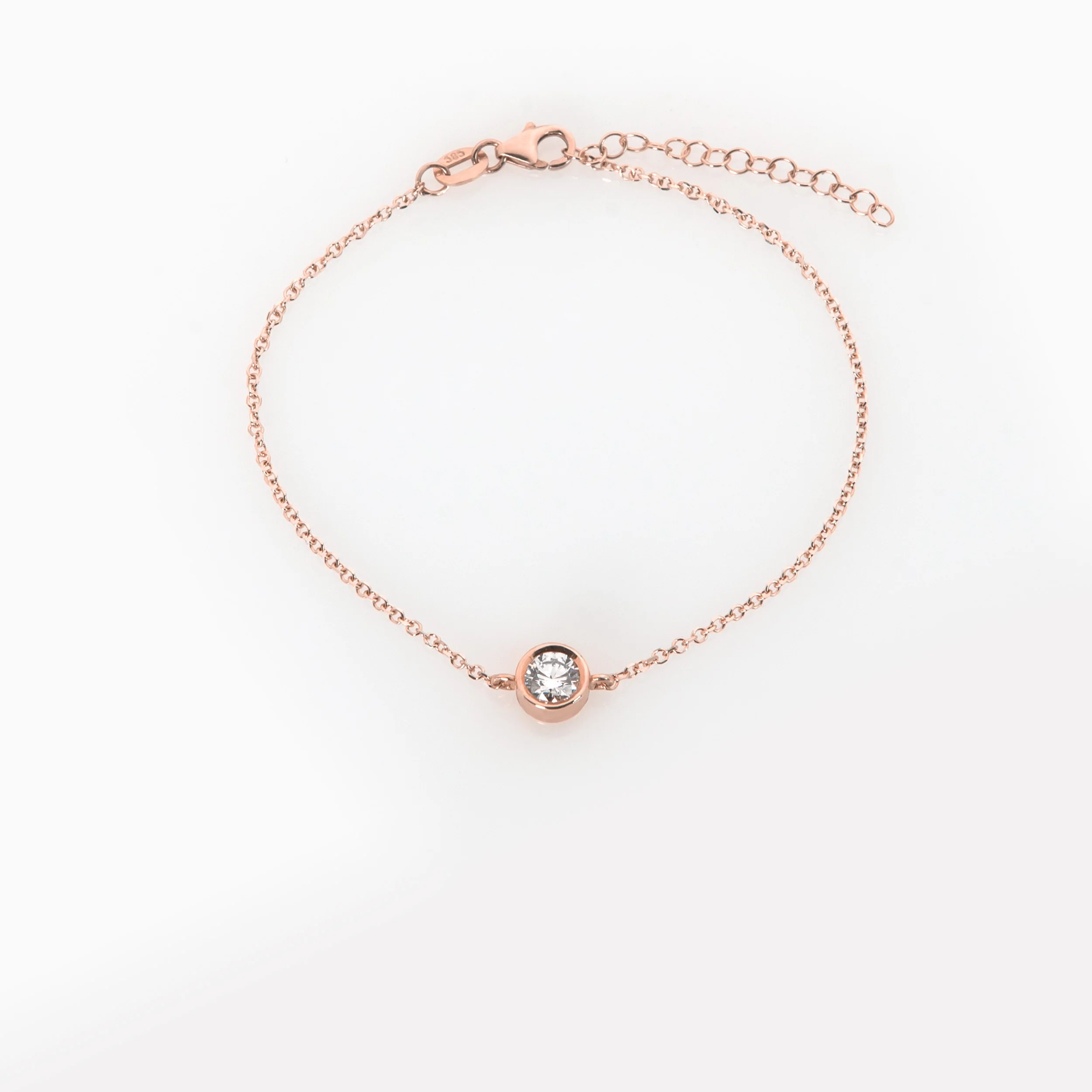14K Solid Gold Diamond Bracelet – Bezel-Set Lab-Grown Diamond Bracelet — additional product image 5 from AntEva Crafts