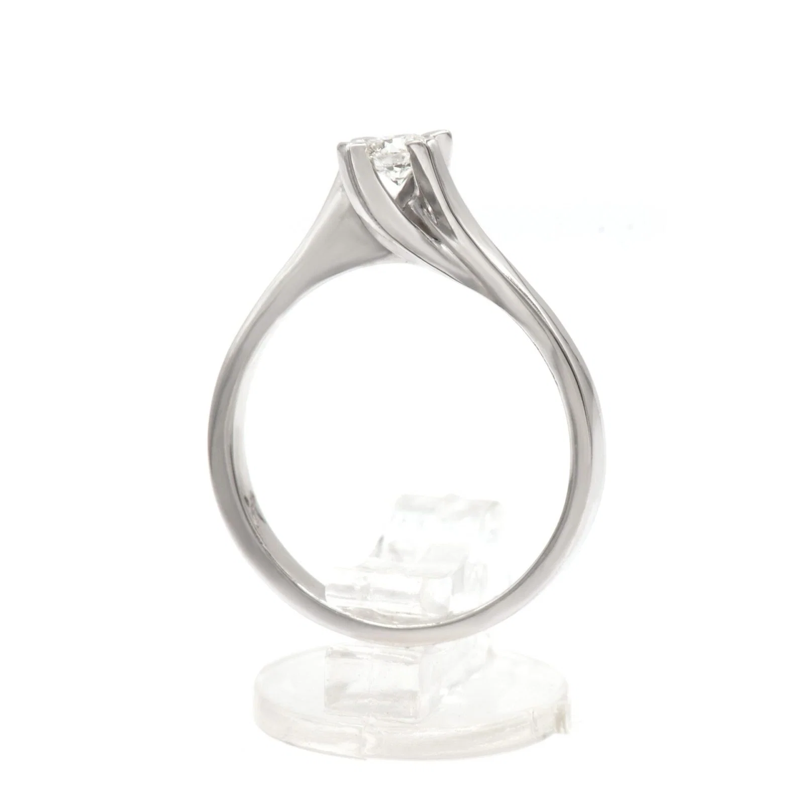 Diamond Solitaire Ring in White Gold 18k — additional product image 3 from AntEva Crafts