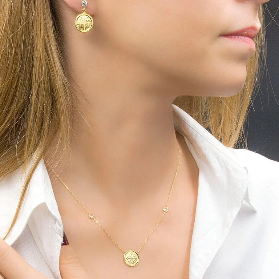Round Christian Necklace with CZ stones — additional product image 3 from AntEva Crafts