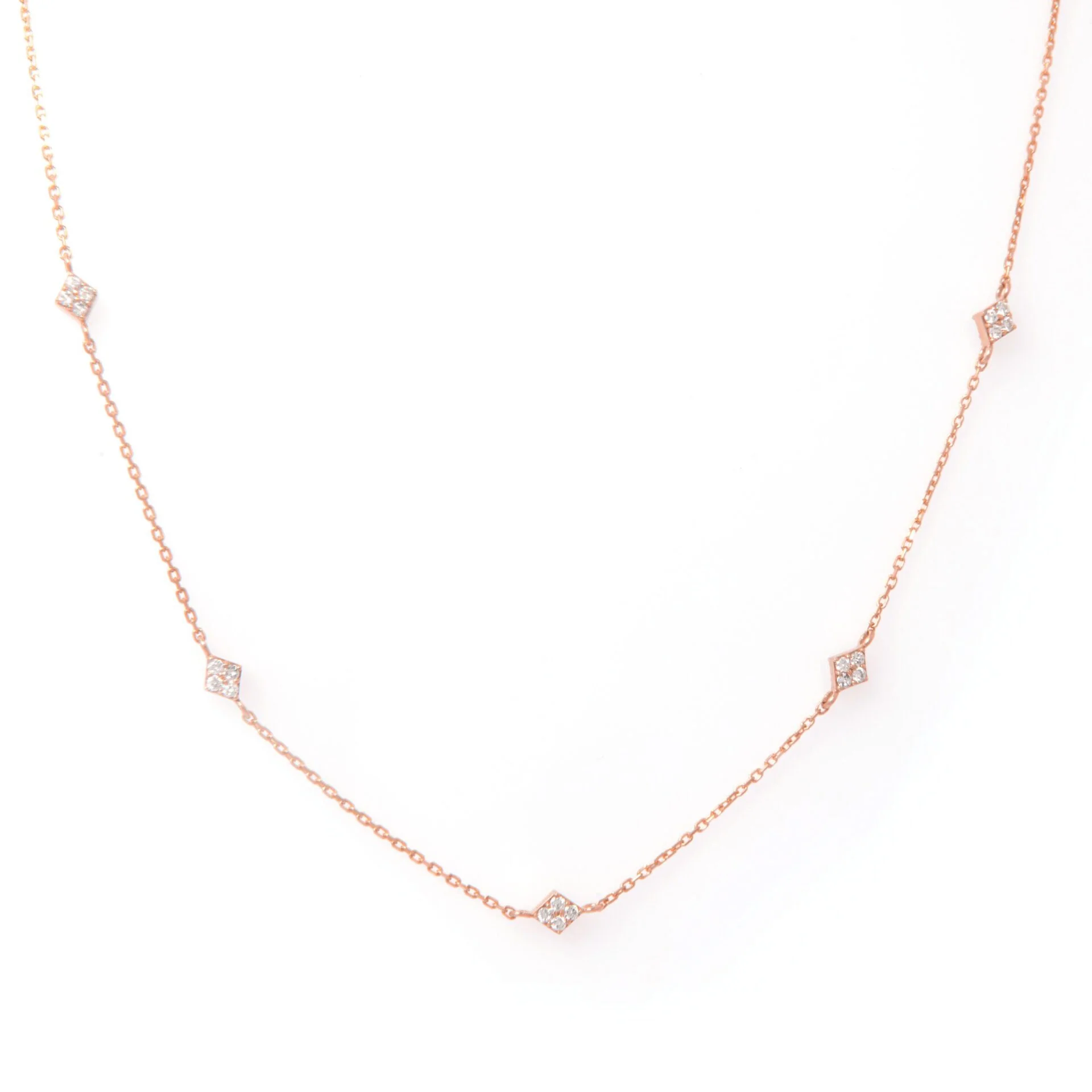 Diamond Station Necklace with 5 Marquise Design Charms — additional product image 6 from AntEva Crafts