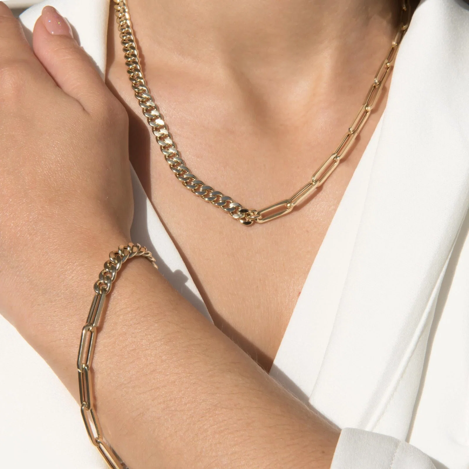 Oval Link Elongated Chain Bracelet — additional product image 6 from AntEva Crafts