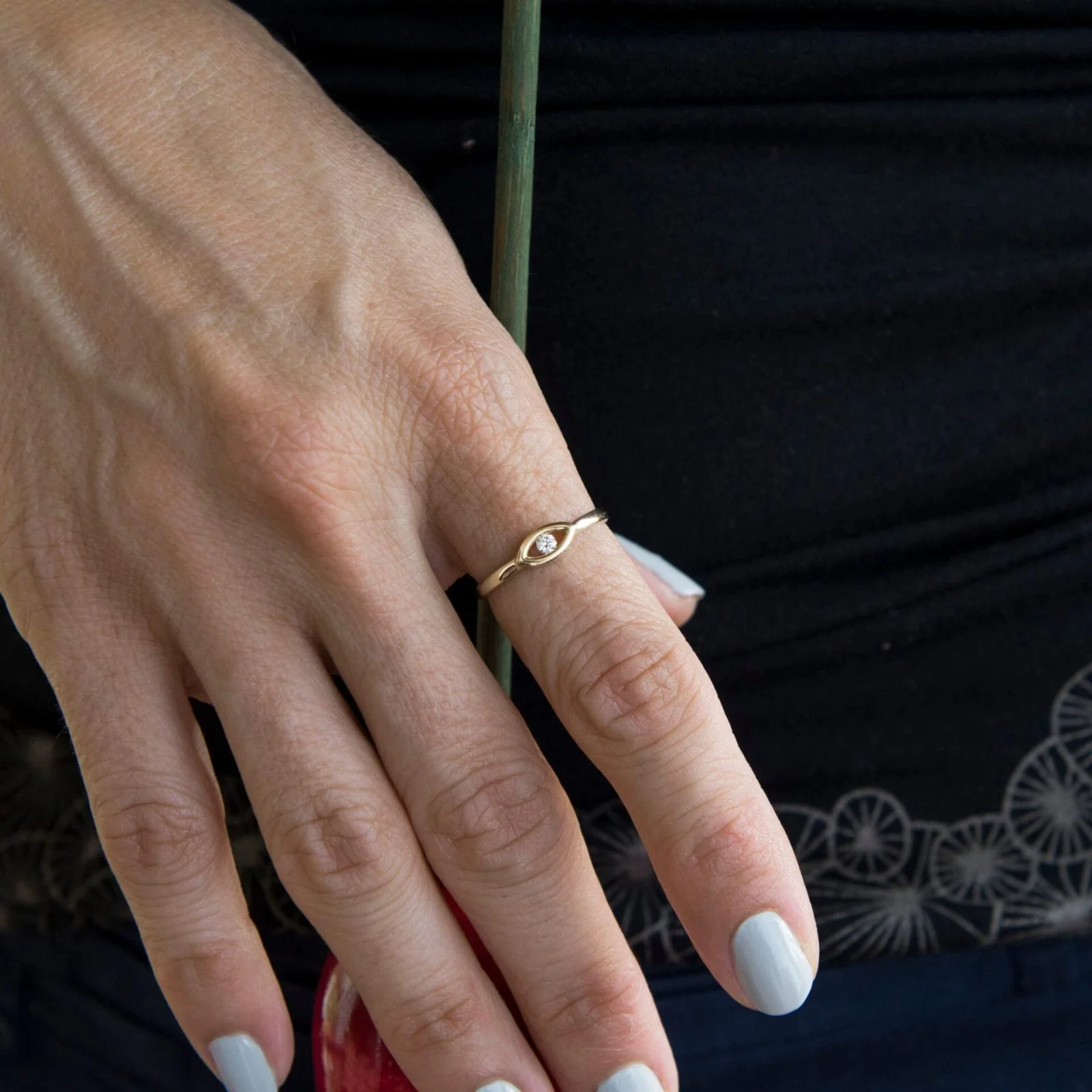 Evil Eye Diamond Ring — additional product image 5 from AntEva Crafts