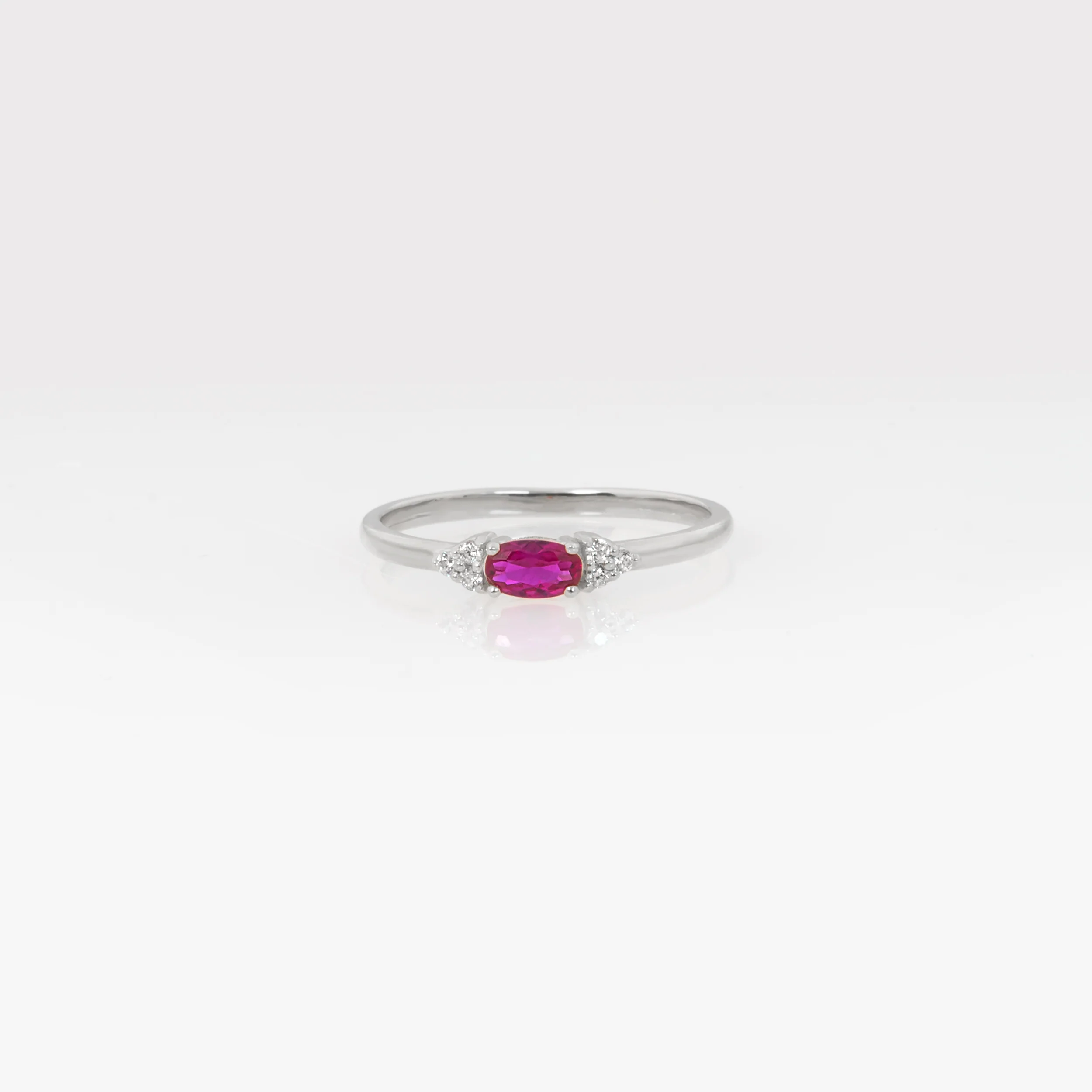 Oval Birthstone Cluster Gold Ring — additional product image 3 from AntEva Crafts