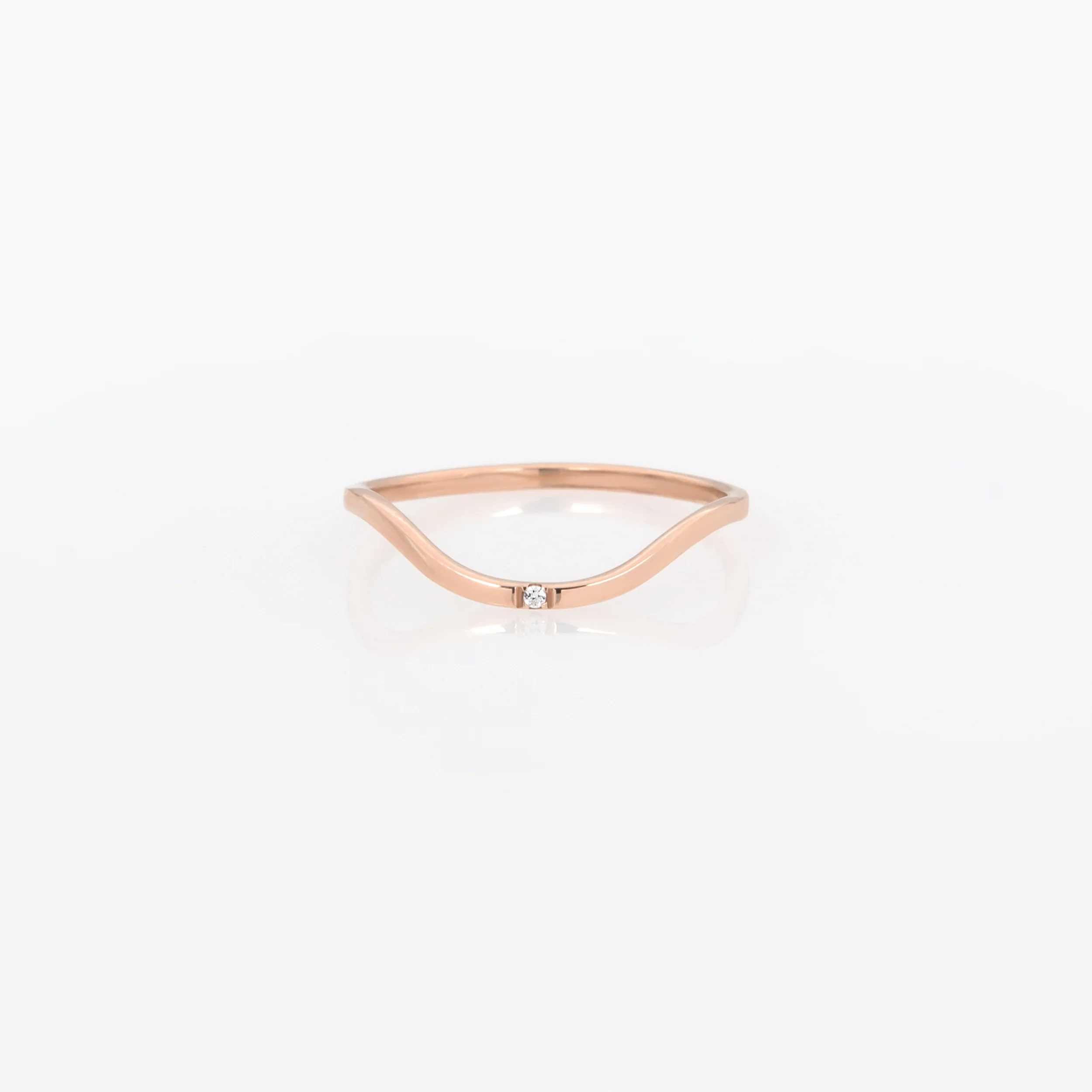 Dainty Wave Stackable Diamond Ring — additional product image 6 from AntEva Crafts