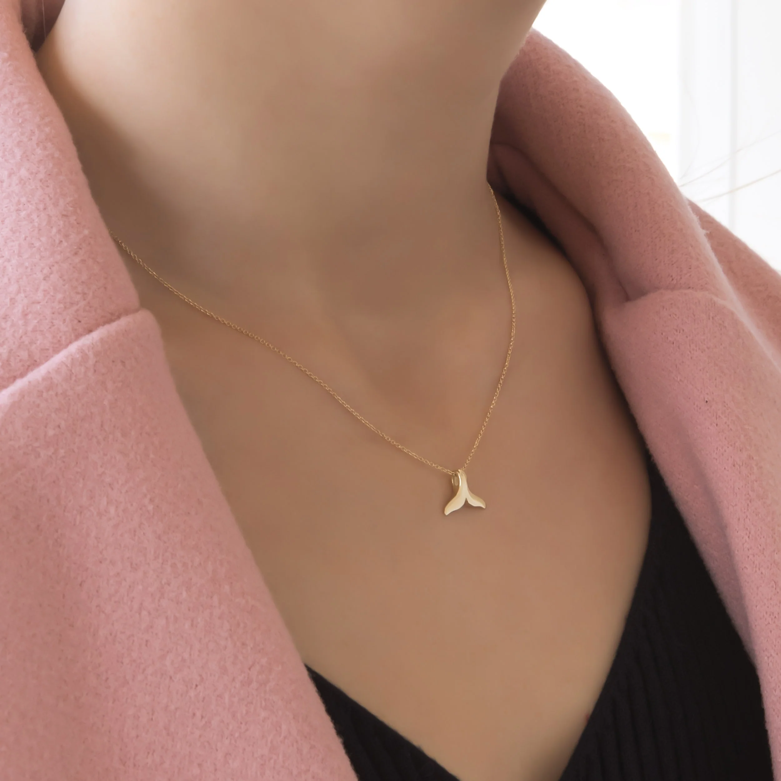Gold Mermaid Tail Necklace — additional product image 3 from AntEva Crafts