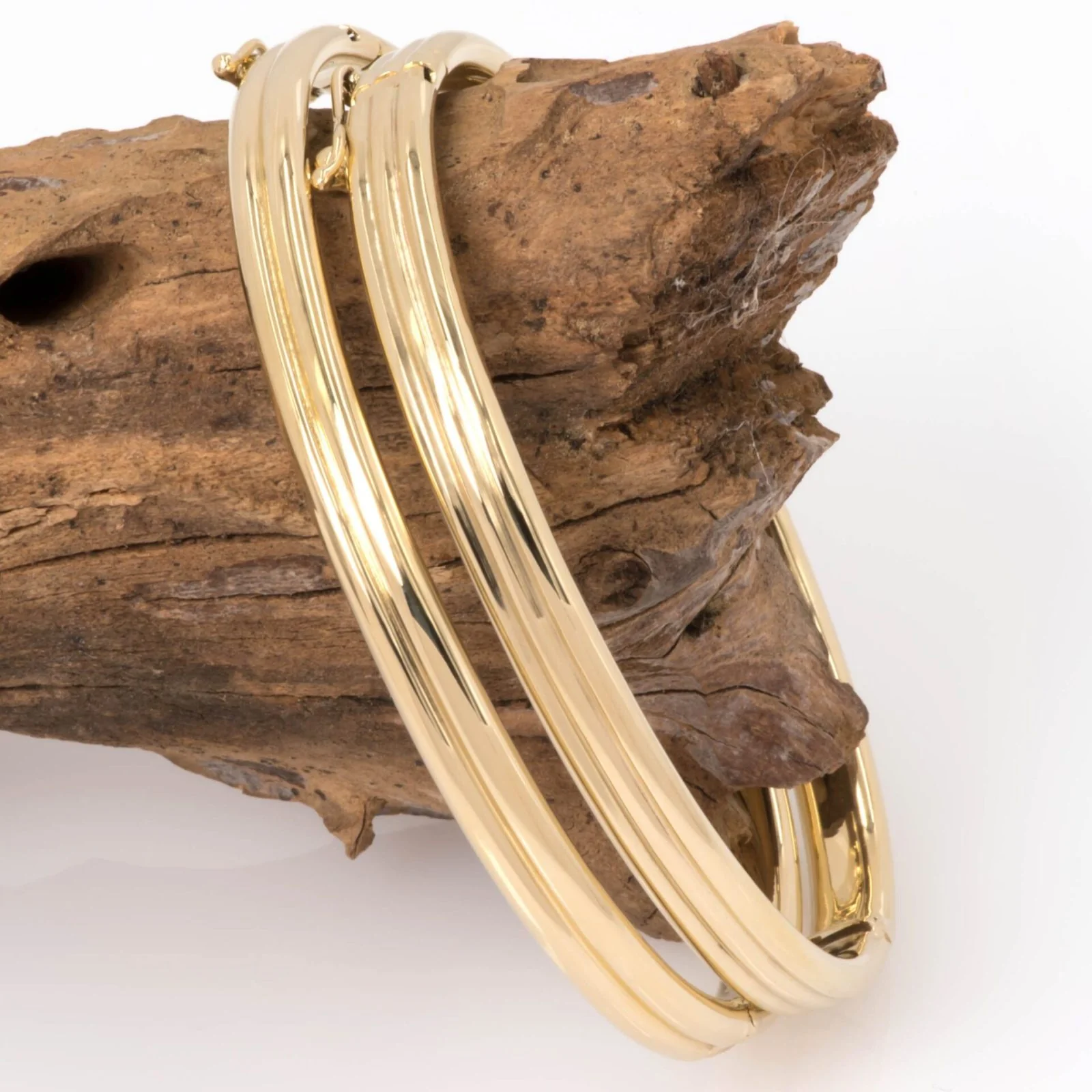 Oval Hinged Ribbed Bangle — additional product image 7 from AntEva Crafts