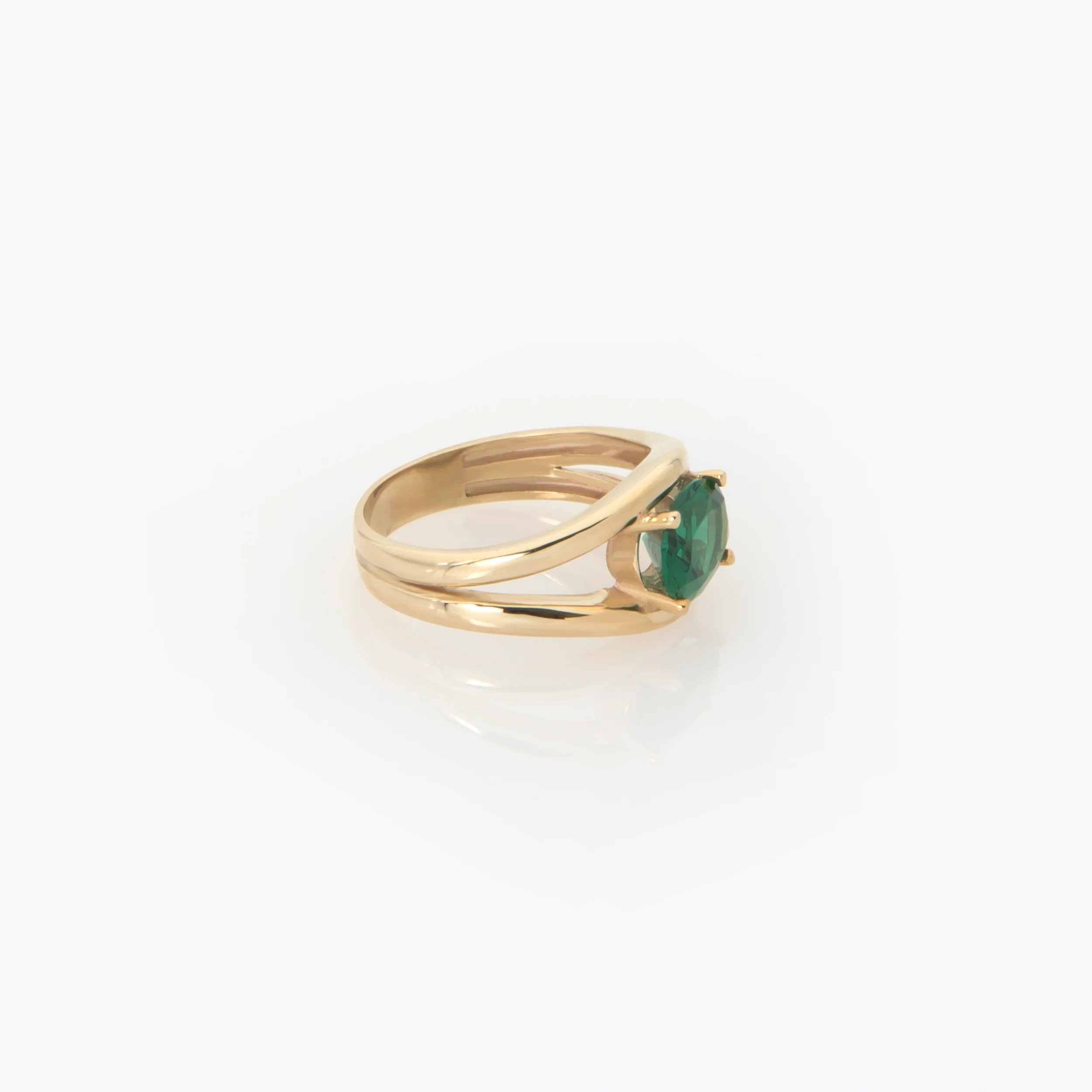 Split Dome Ring with Oval Gemstone — additional product image 3 from AntEva Crafts