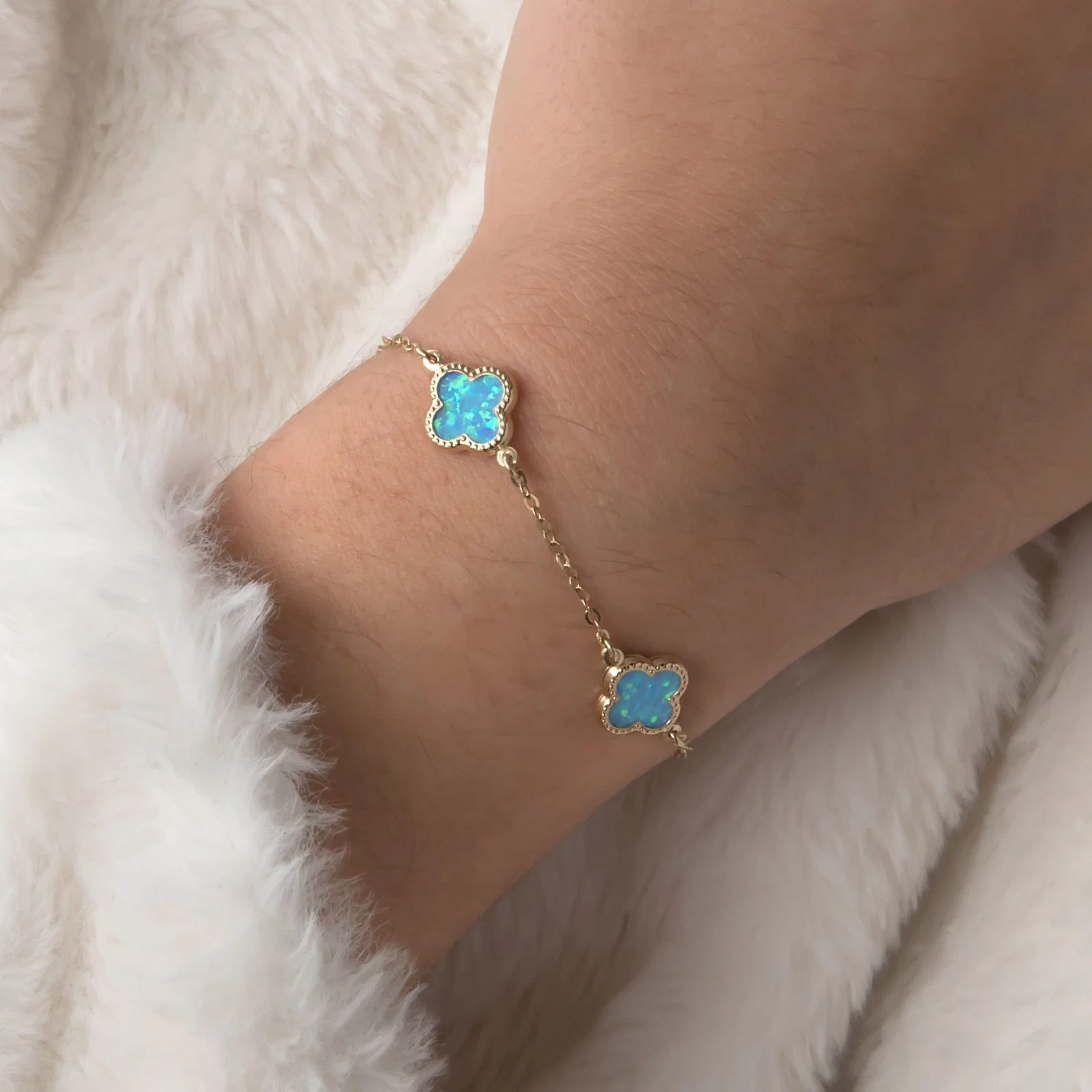 Blue Opal Four Leaf Clover Set — additional product image 4 from AntEva Crafts