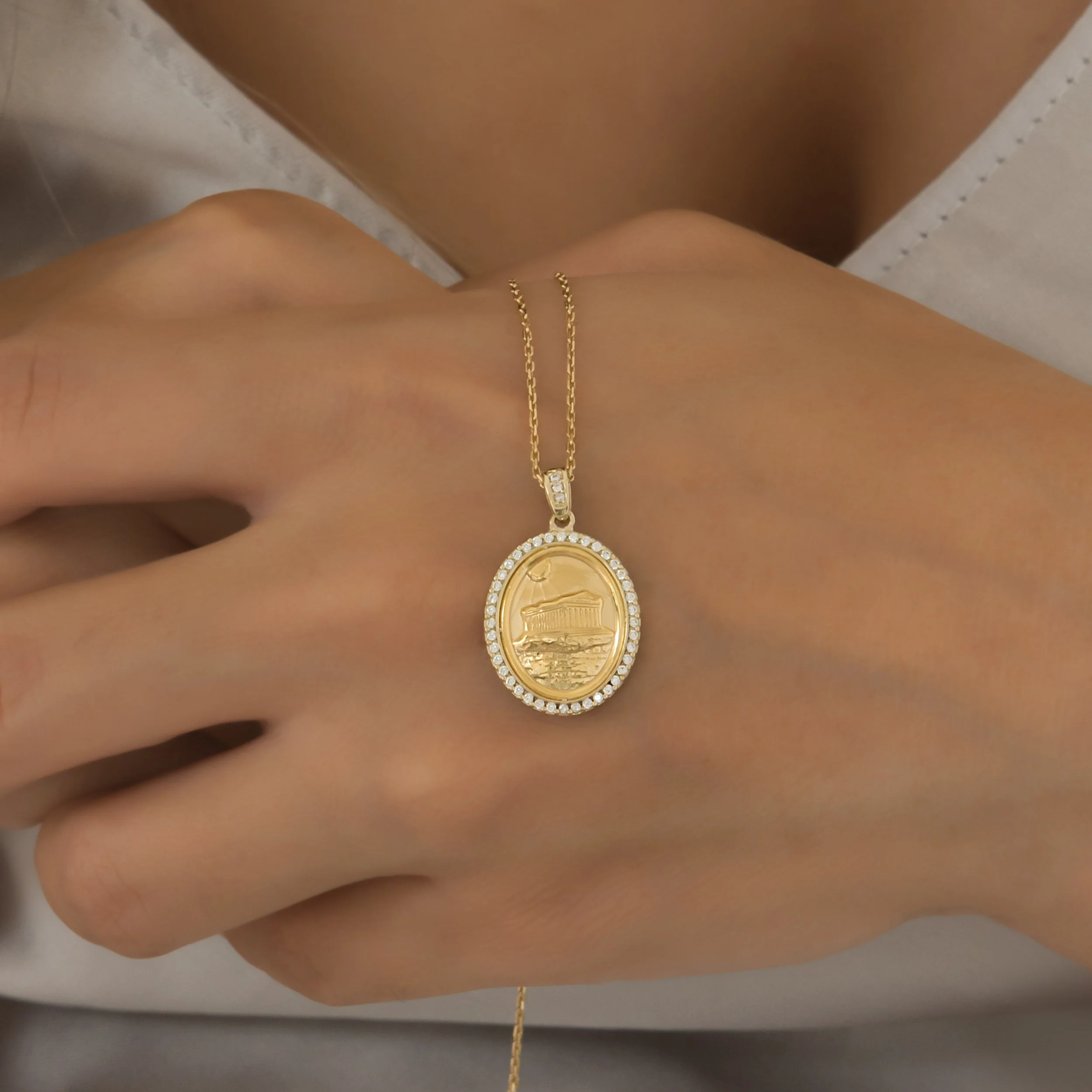 Oval Parthenon Gemstone Pendant — additional product image 3 from AntEva Crafts