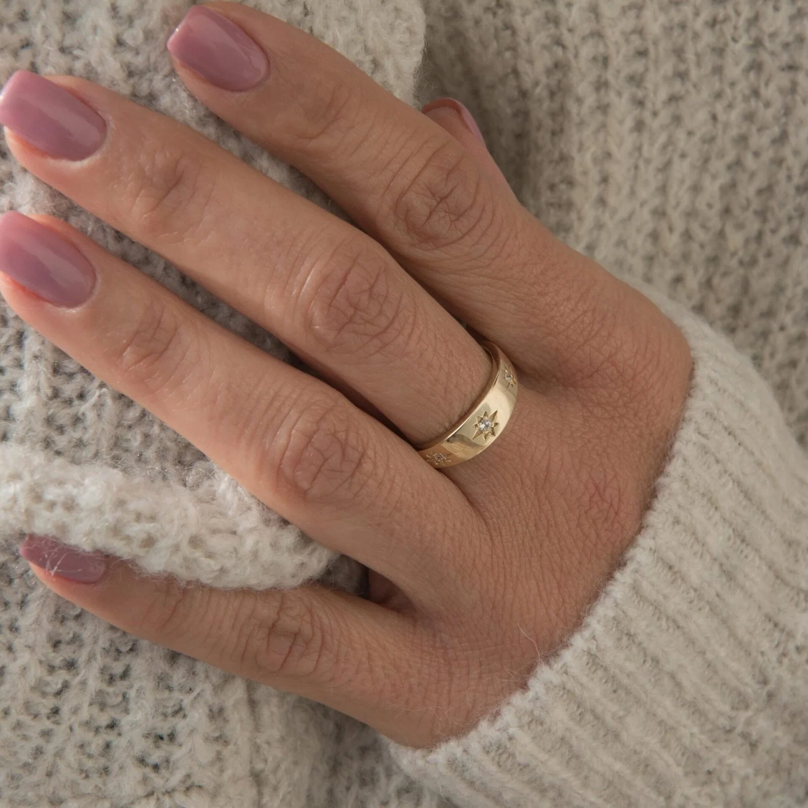 Diamond North Star Ring with 3 Diamonds — additional product image 2 from AntEva Crafts