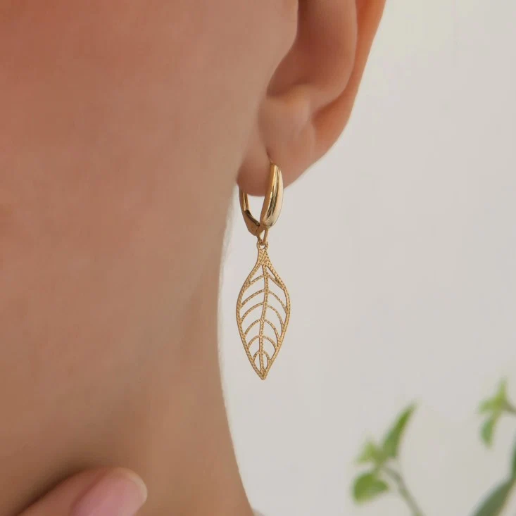 Leaf Shaped Earrings — additional product image 2 from AntEva Crafts