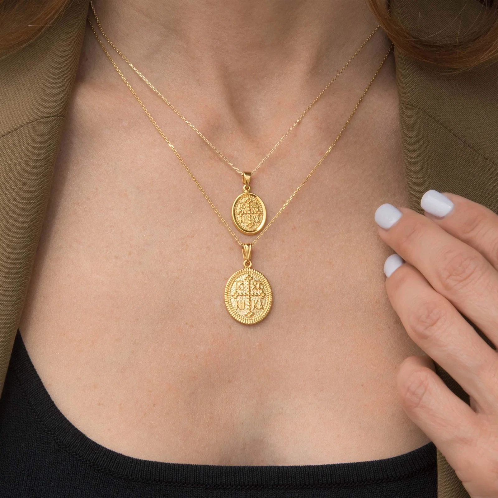 Christian Oval Cross Necklace — additional product image 2 from AntEva Crafts