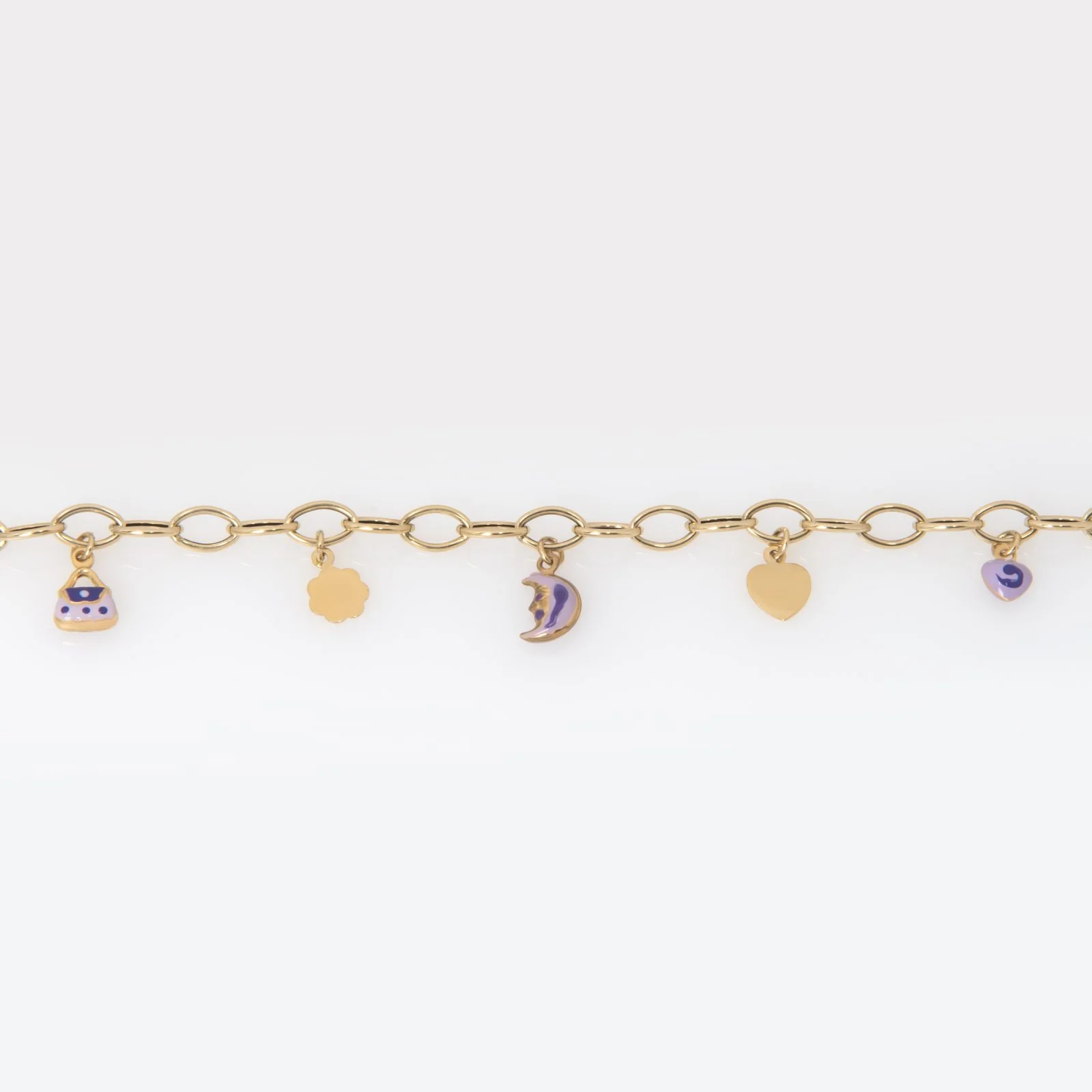Gold 14k Chain Charm Bracelet — additional product image 2 from AntEva Crafts