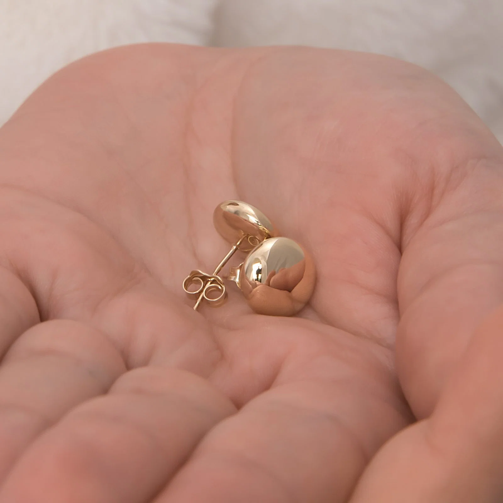 14k Yellow Gold Geometry Stud Earrings — additional product image 5 from AntEva Crafts