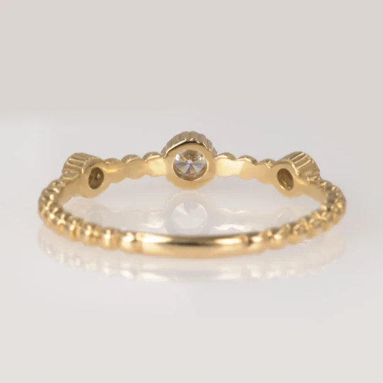 Beaded Milgrain Ring with Diamonds — additional product image 5 from AntEva Crafts
