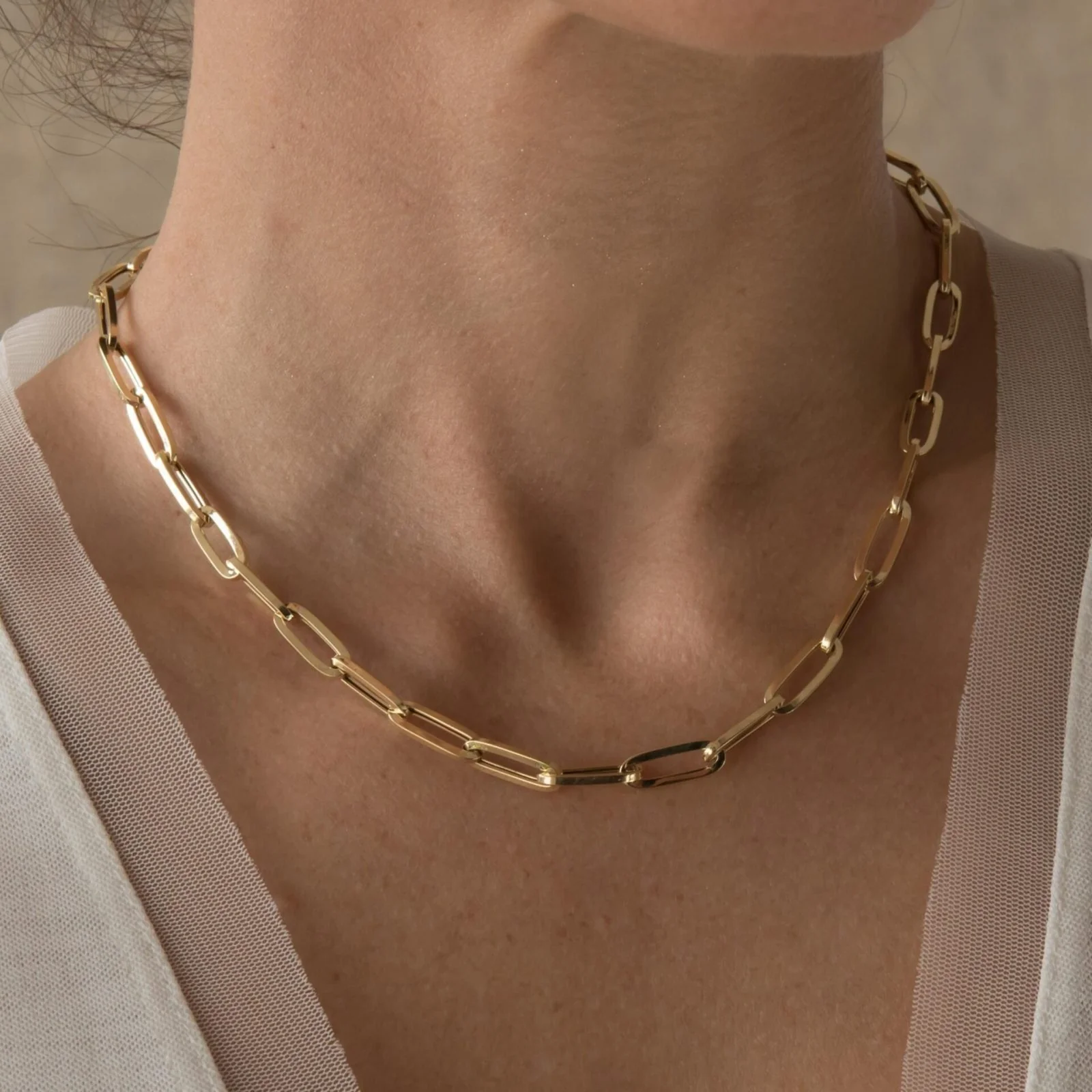 Oval Clip Chain Necklace — additional product image 2 from AntEva Crafts