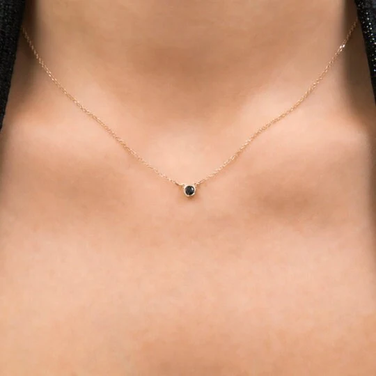 Single Stone Diamond Necklace — additional product image 3 from AntEva Crafts