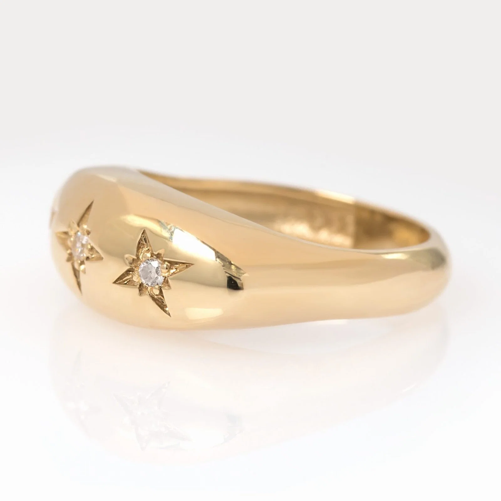 Diamond North Star Ring with 3 Diamonds — additional product image 3 from AntEva Crafts