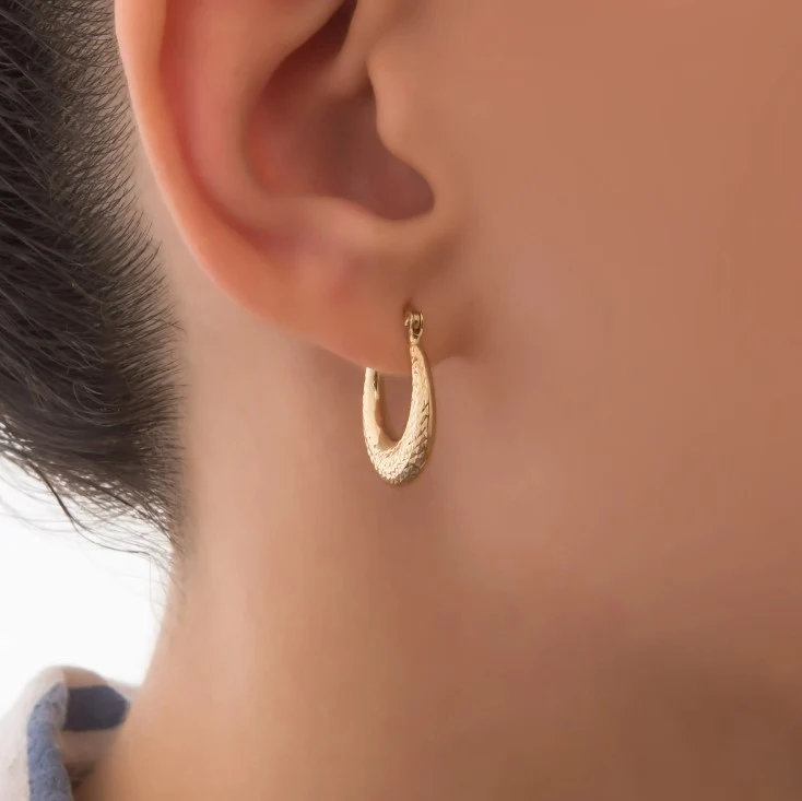 Gold Hinged Huggie Hoops — additional product image 4 from AntEva Crafts