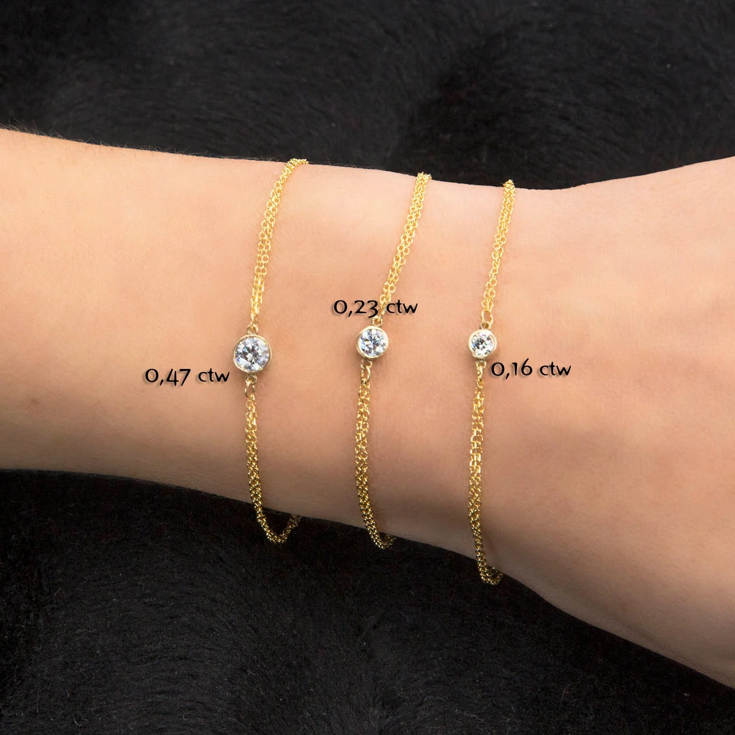 Diamond Solitaire Chain Bracelet — additional product image 7 from AntEva Crafts