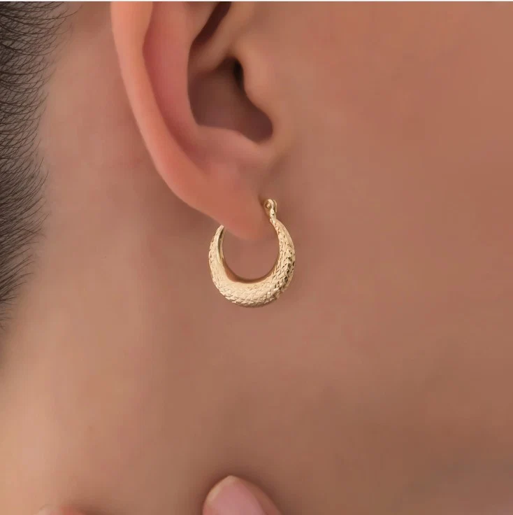 Gold Hinged Huggie Hoops — additional product image 2 from AntEva Crafts