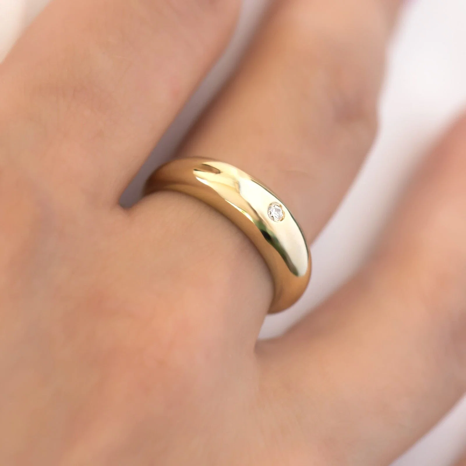 Solitaire Diamond Dome Ring — additional product image 2 from AntEva Crafts