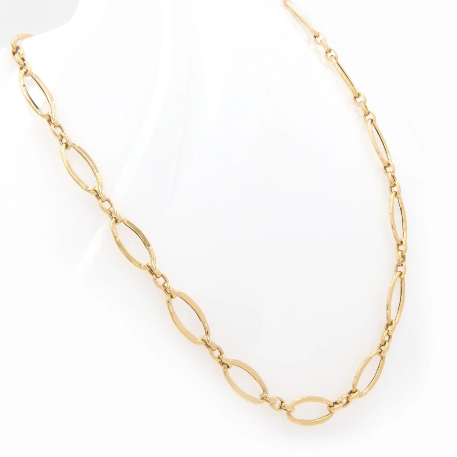 Oval Link Elongated Necklace 14k — additional product image 3 from AntEva Crafts