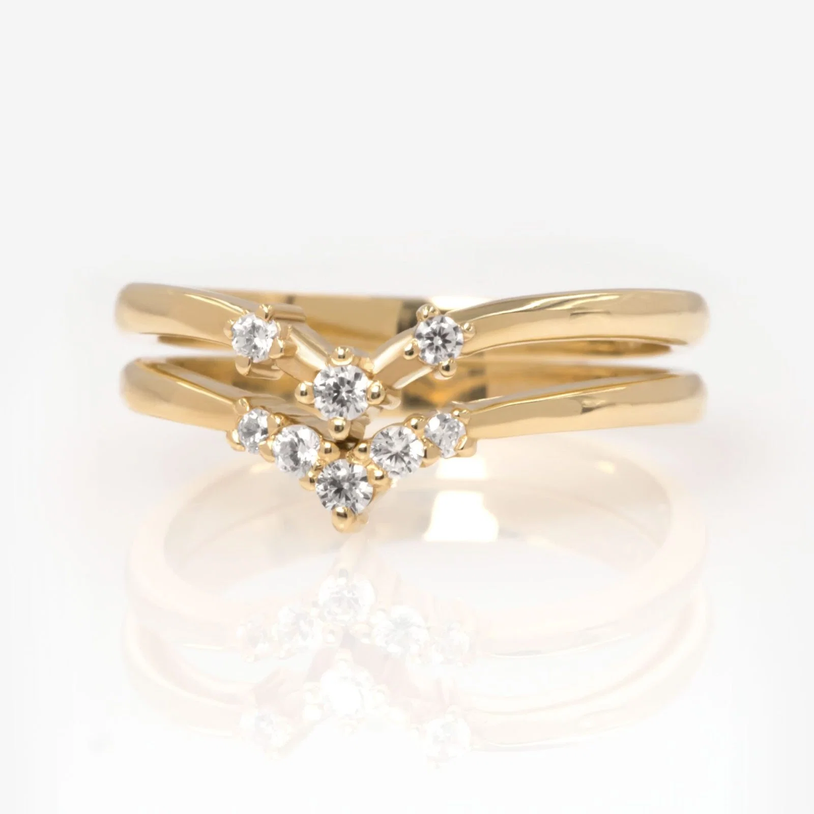 Diamond Chevron Ring with 5 Diamonds — additional product image 4 from AntEva Crafts