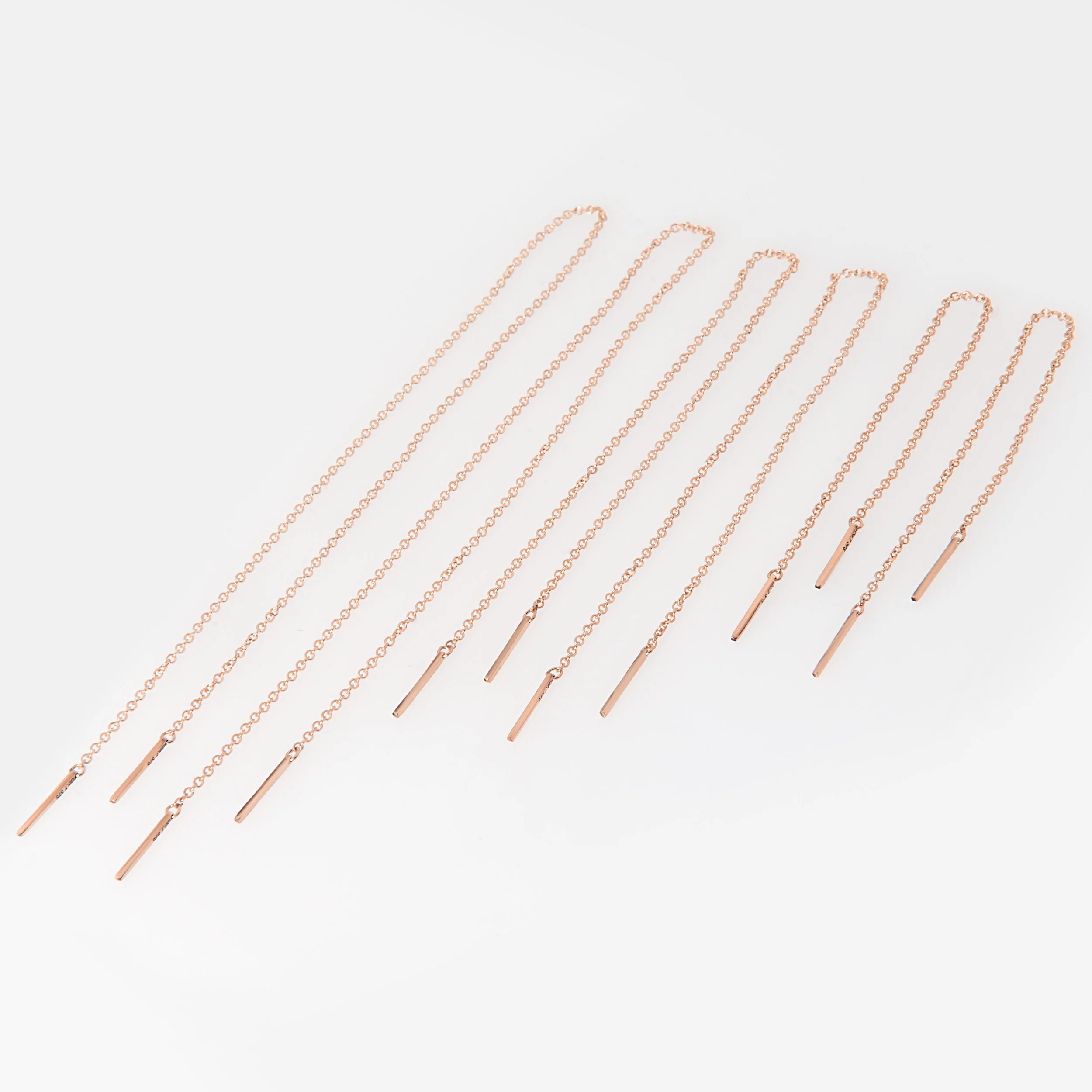 Threader Chain Earrings with Bars — additional product image 4 from AntEva Crafts
