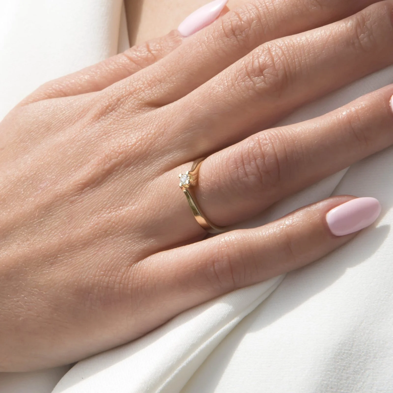 14k Diamond Solitaire Ring — additional product image 6 from AntEva Crafts