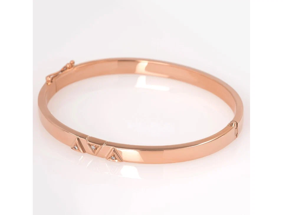 Classic Gold Hinged Diamond Bangle — additional product image 7 from AntEva Crafts