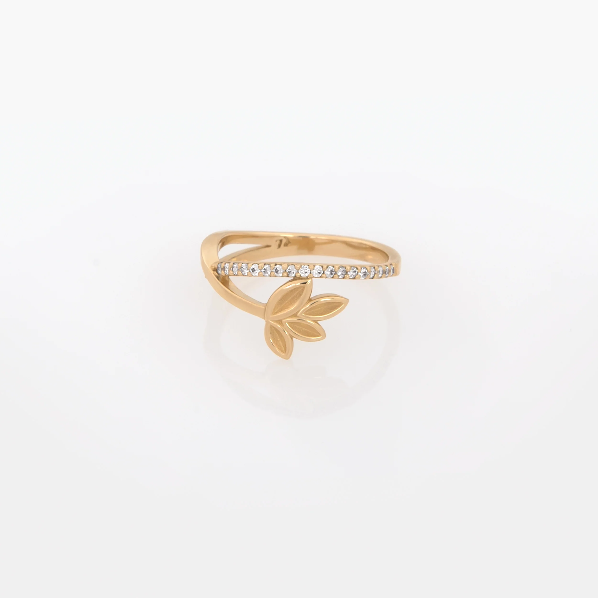 Olive Leaf Sparkle Ring — additional product image 7 from AntEva Crafts