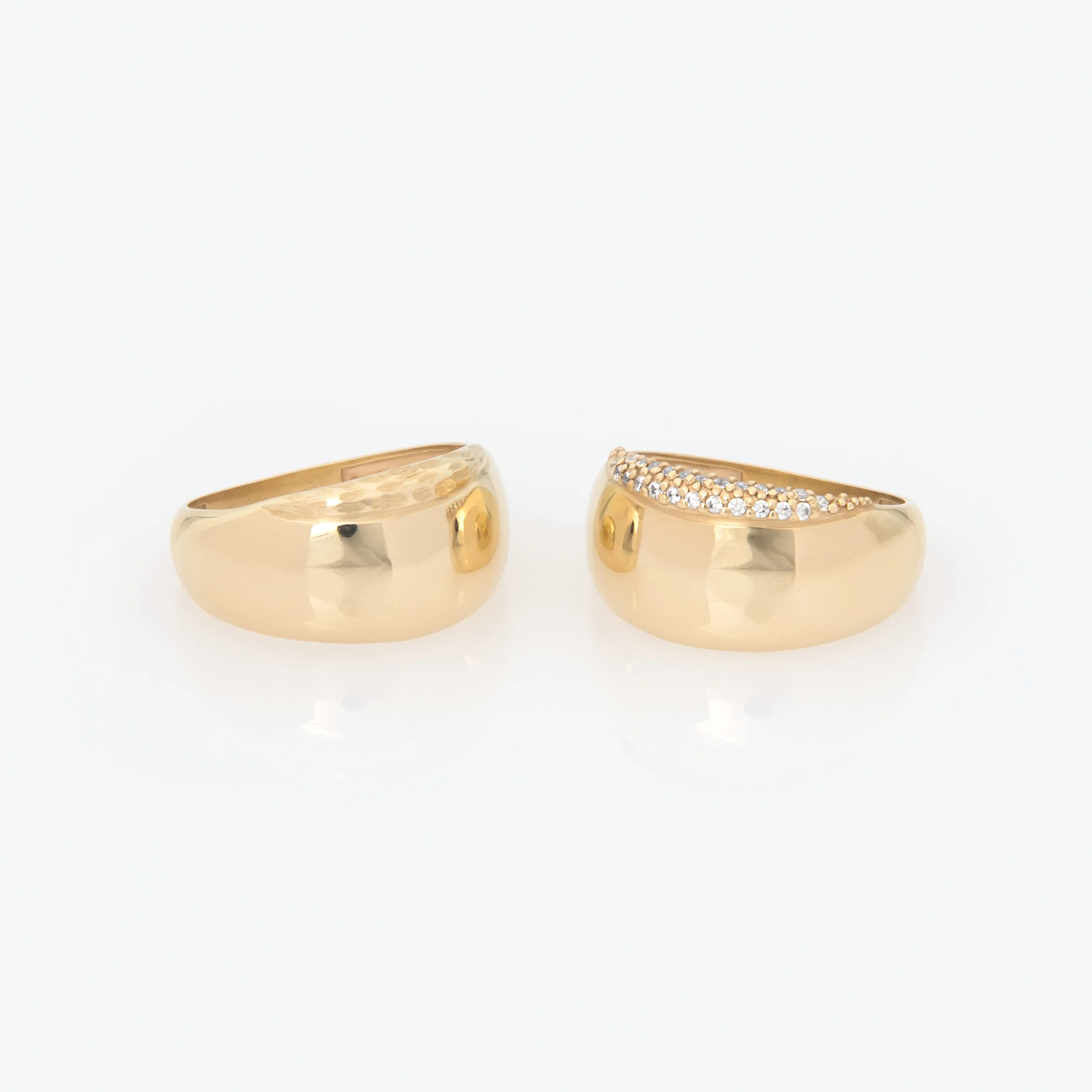 Wide Dome Ring with a Hammered Edge — additional product image 7 from AntEva Crafts