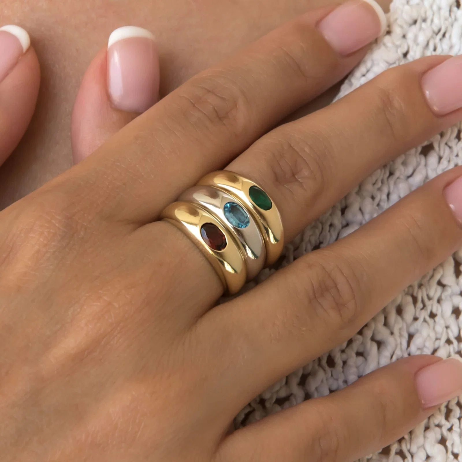 Bezel Dome Ring with Oval Birthstone — additional product image 3 from AntEva Crafts