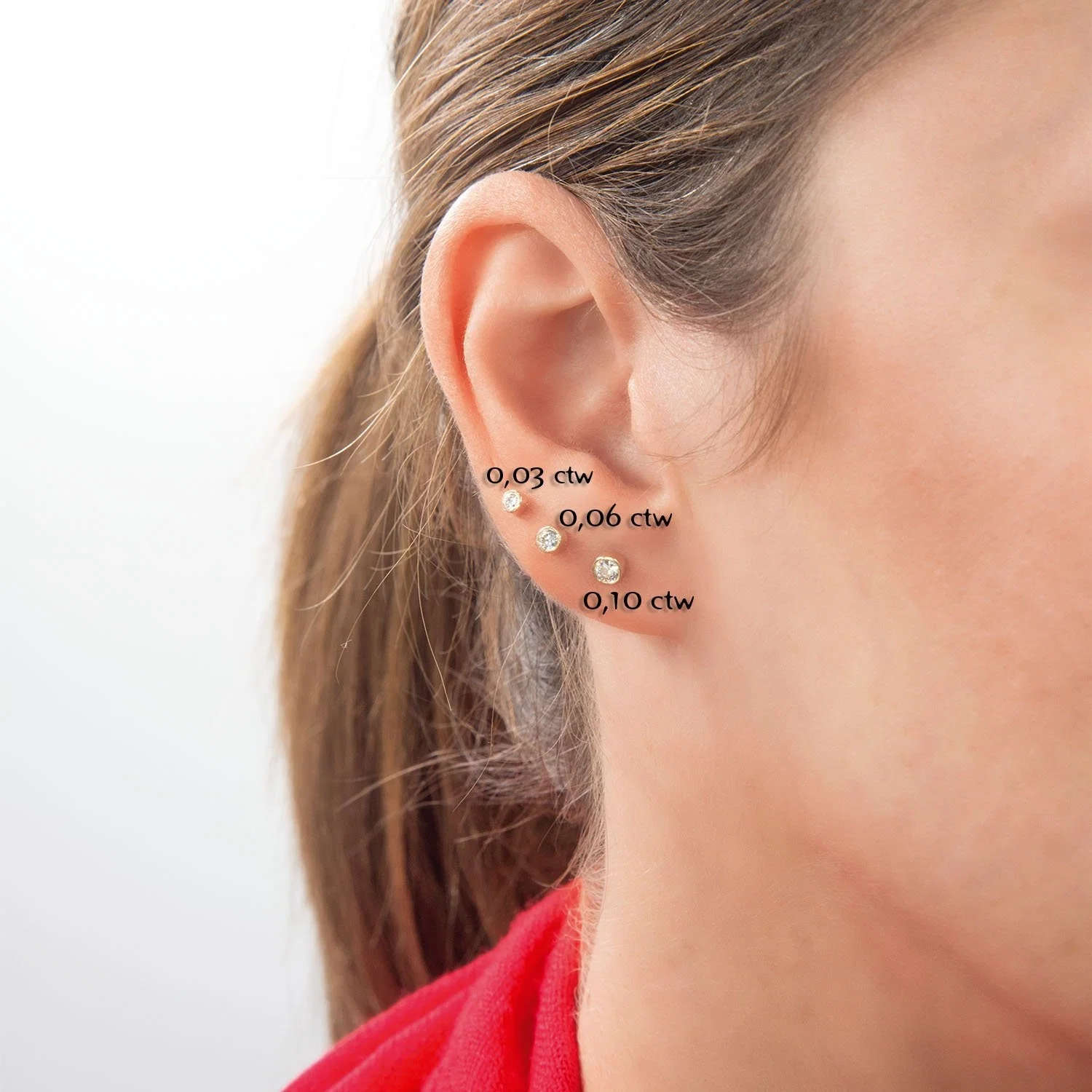 Diamond Stud Bezel Earrings — additional product image 5 from AntEva Crafts