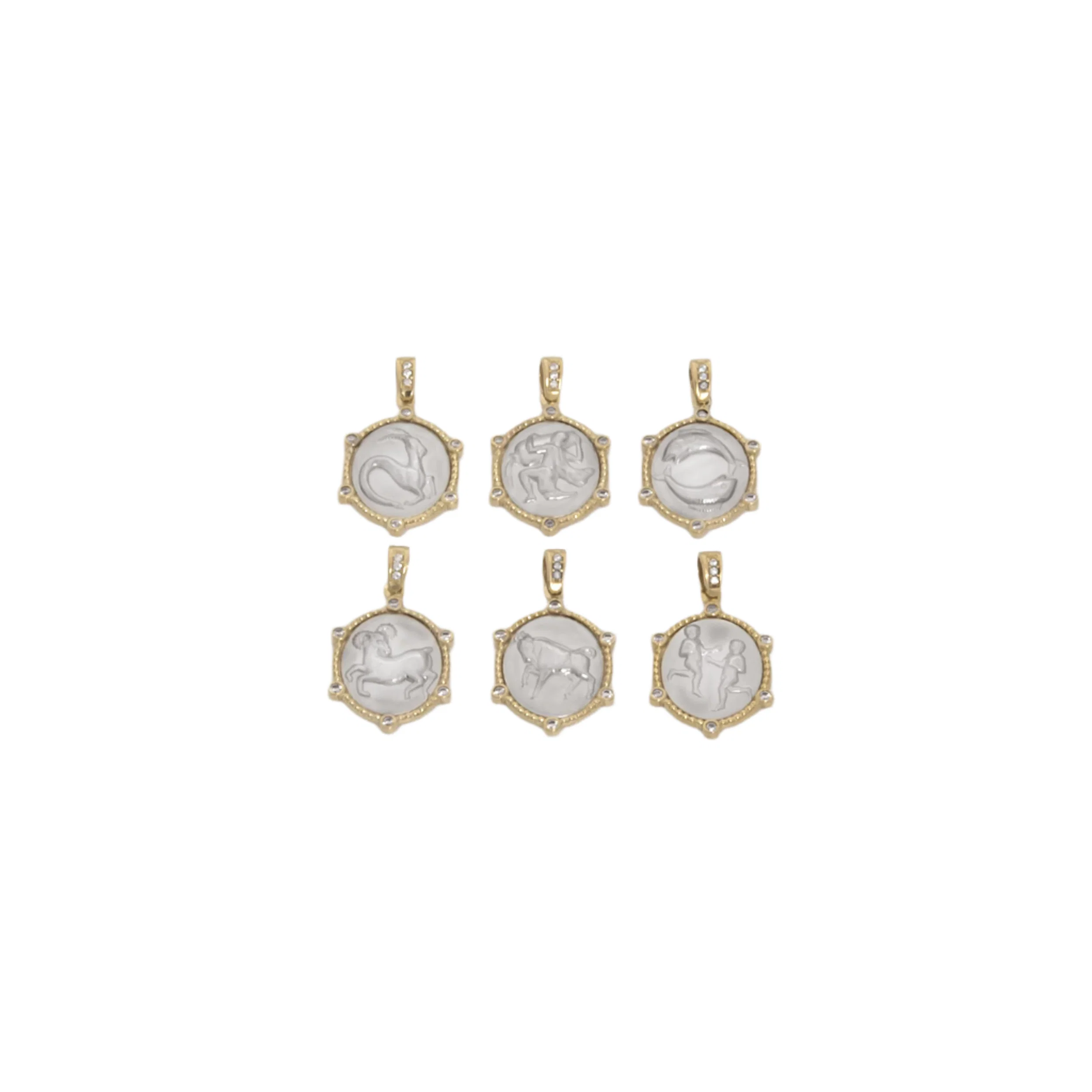 Two Tone Horoscope Charm Zodiac Necklace — additional product image 5 from AntEva Crafts