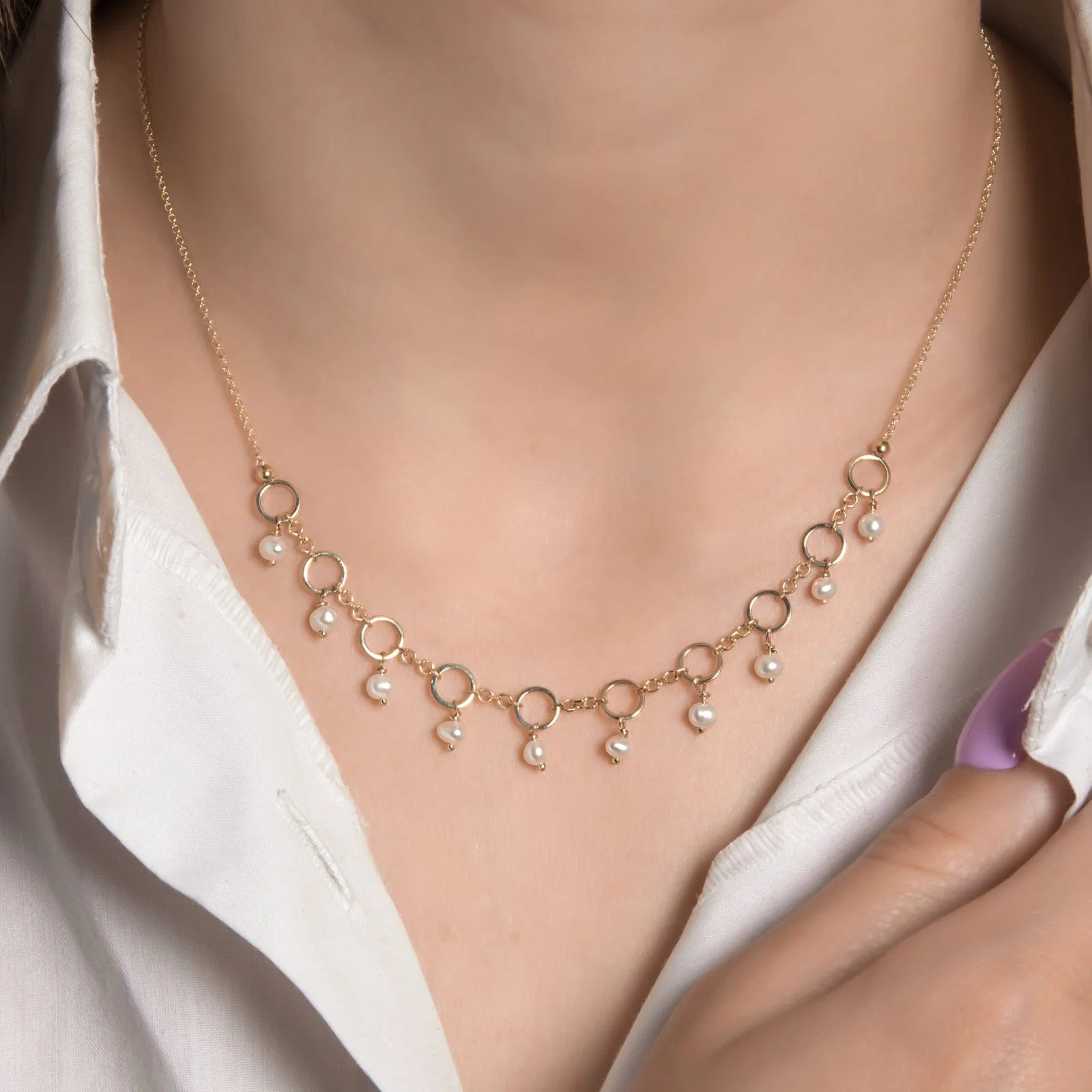 Hanging Pearls Necklace — additional product image 2 from AntEva Crafts