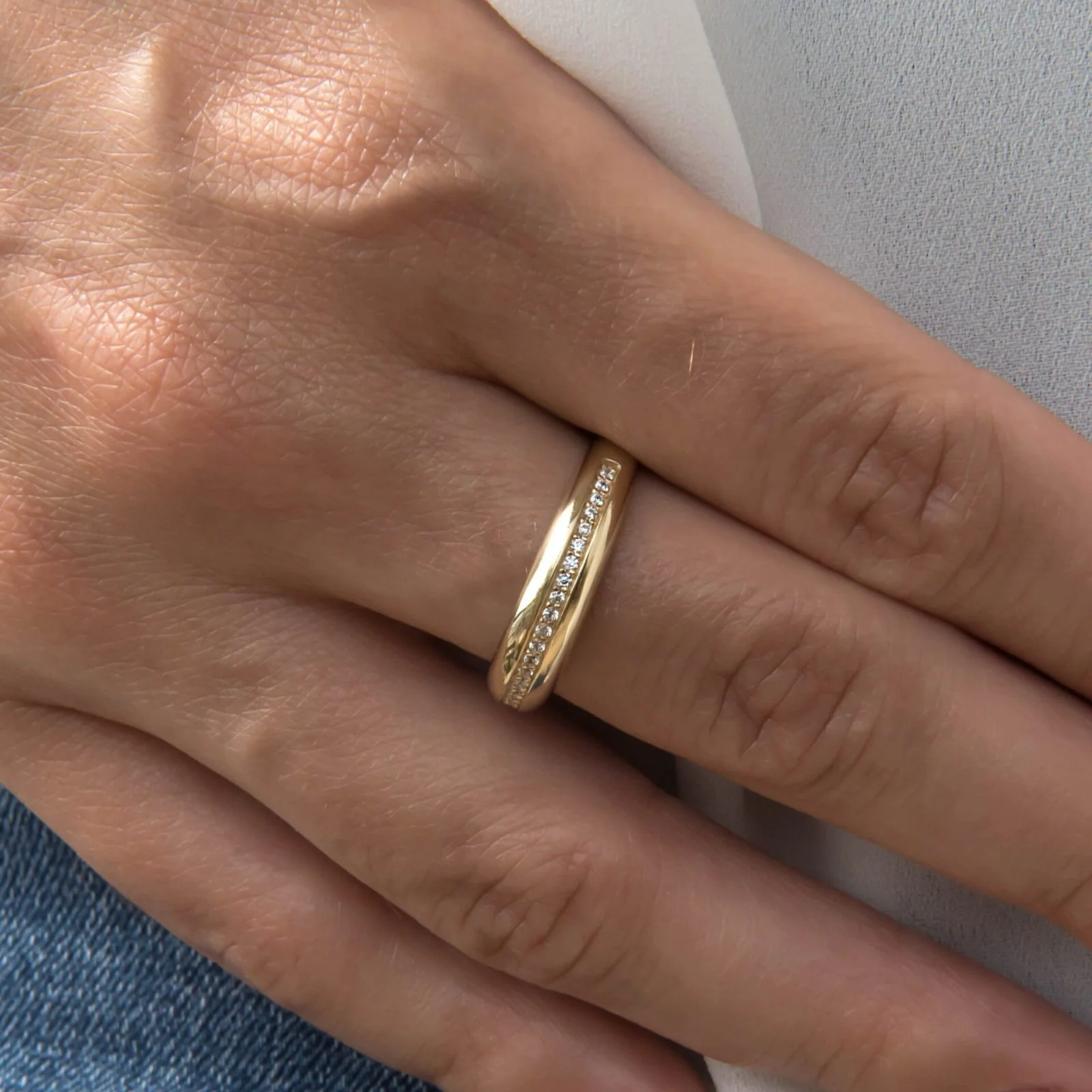 Diamond Wedding Band — additional product image 3 from AntEva Crafts