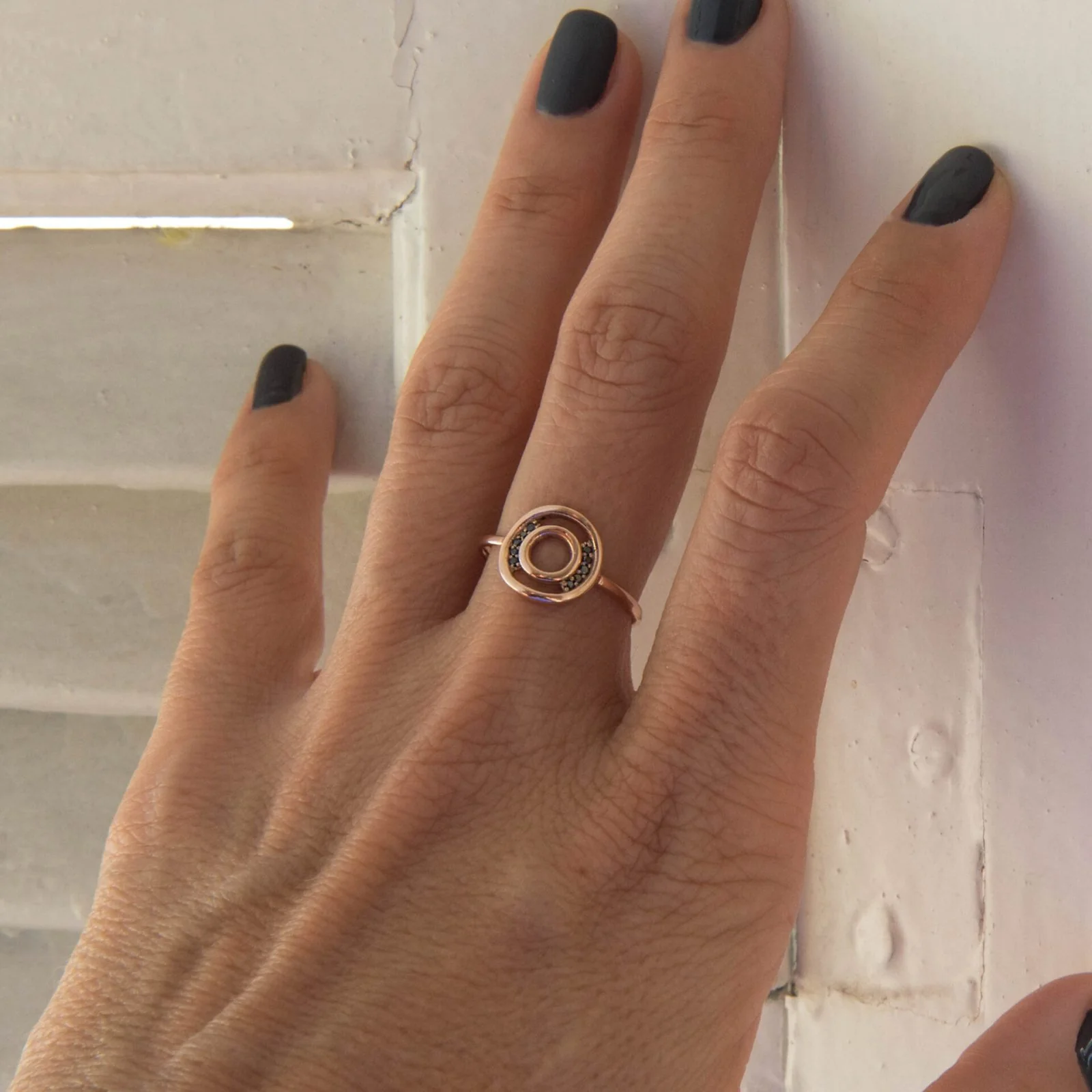 Diamond Double Circle Ring — additional product image 4 from AntEva Crafts
