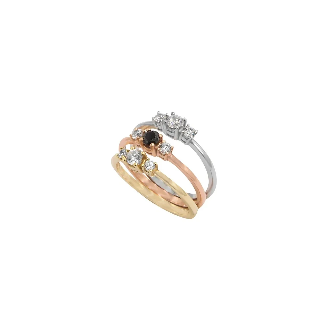 Triple Stone Ring with Diamonds — additional product image 8 from AntEva Crafts