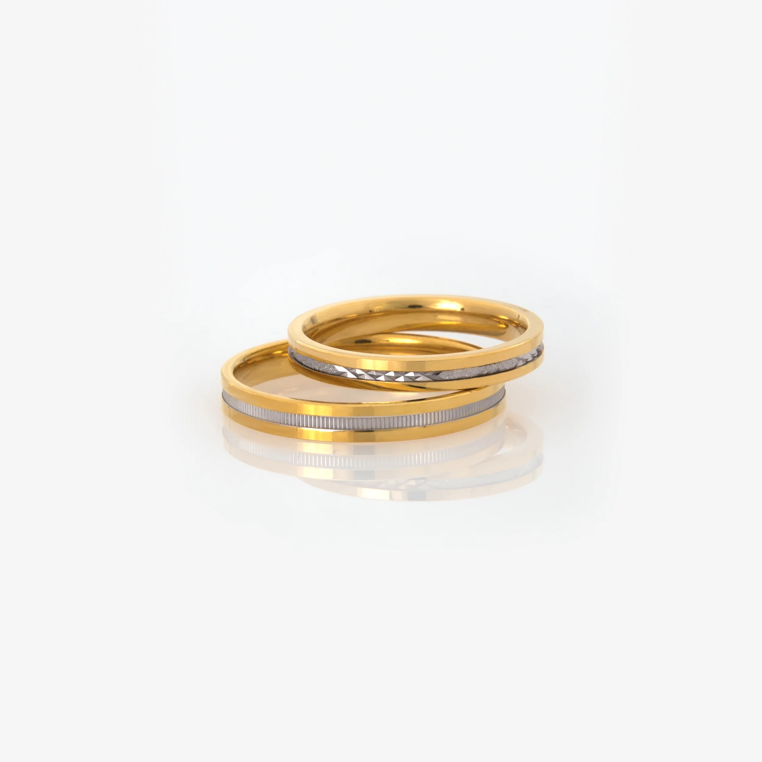 Diamond Cut Two tone Wedding Band — additional product image 10 from AntEva Crafts