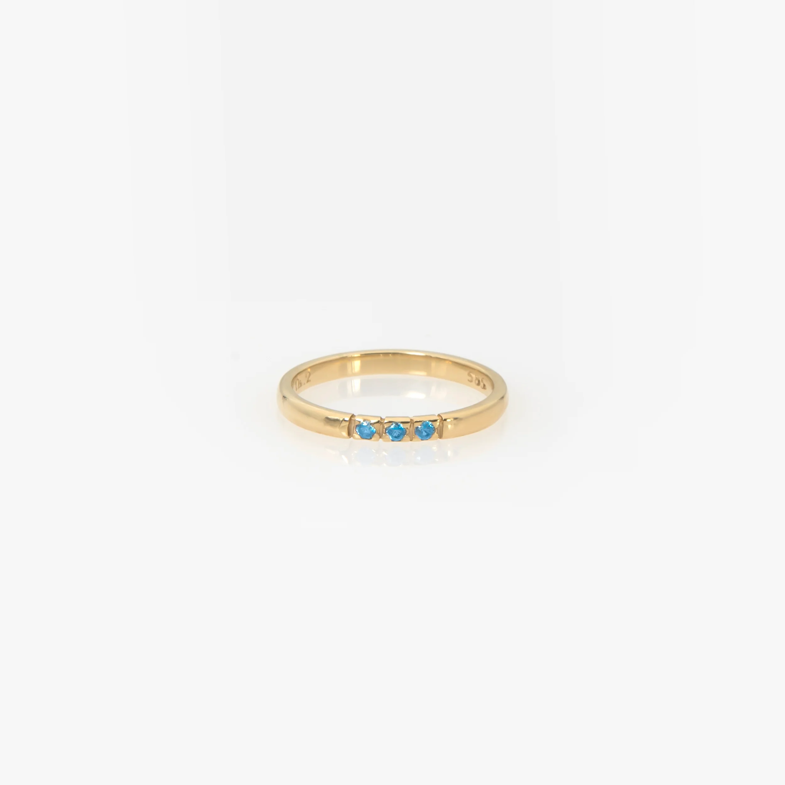 White Gold Delicate Birthstone Ring with 3-5-7 Gems — additional product image 6 from AntEva Crafts