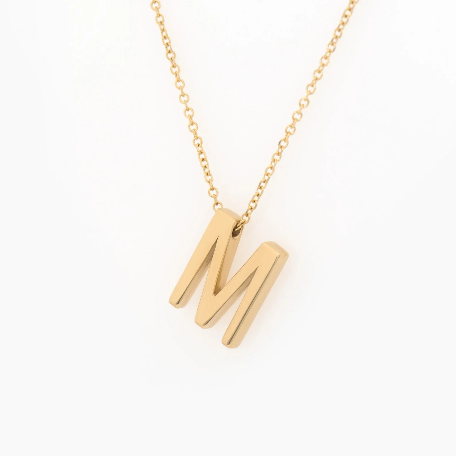 Gold Monogram Chain Necklace — additional product image 3 from AntEva Crafts