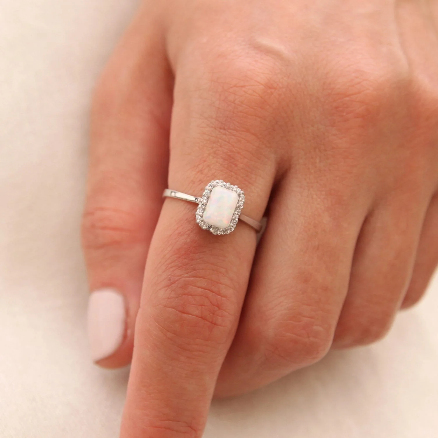 White Opal Gold Ring — additional product image 3 from AntEva Crafts